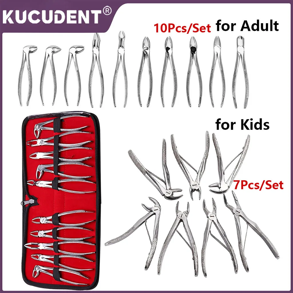 

1Set Dental Extraction Plier Kit Surgical Teeth Extraction Forceps for Adult Children Teeth Extracting Curved Root Lift Elevator