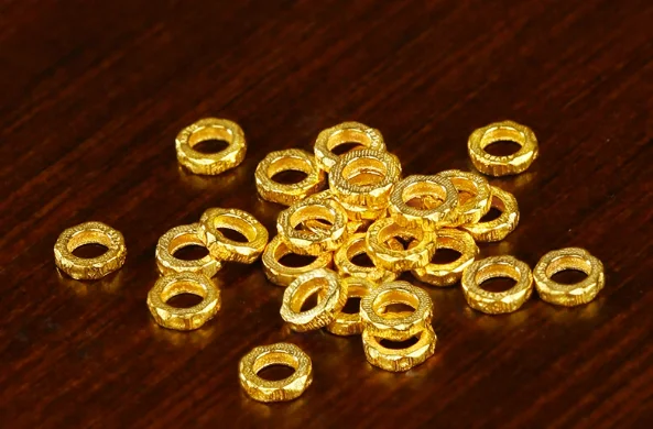 

18k real gold spacers for diy bracelets real gold stoppers 3mm -6mm