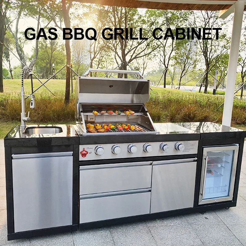 Restaurant Professional Outdoor Kitchen Island Grill Collapsible Bbq Grill Automatic Chicken Rotary Bbq Grill Machine