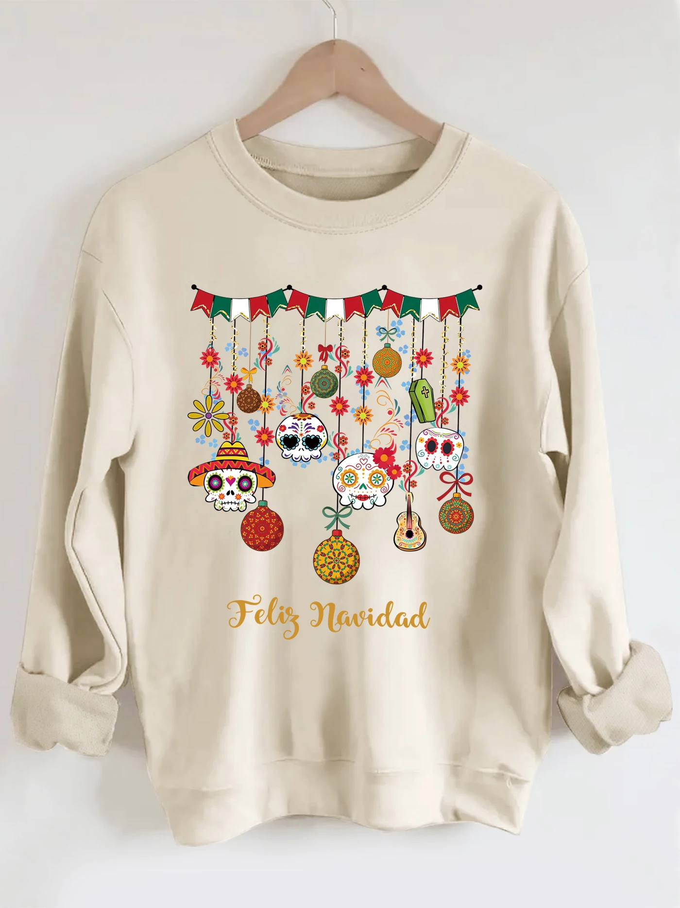 

Halloween print sweatshirt, crew neck casual sweatshirt for winter & fall, women's clothing