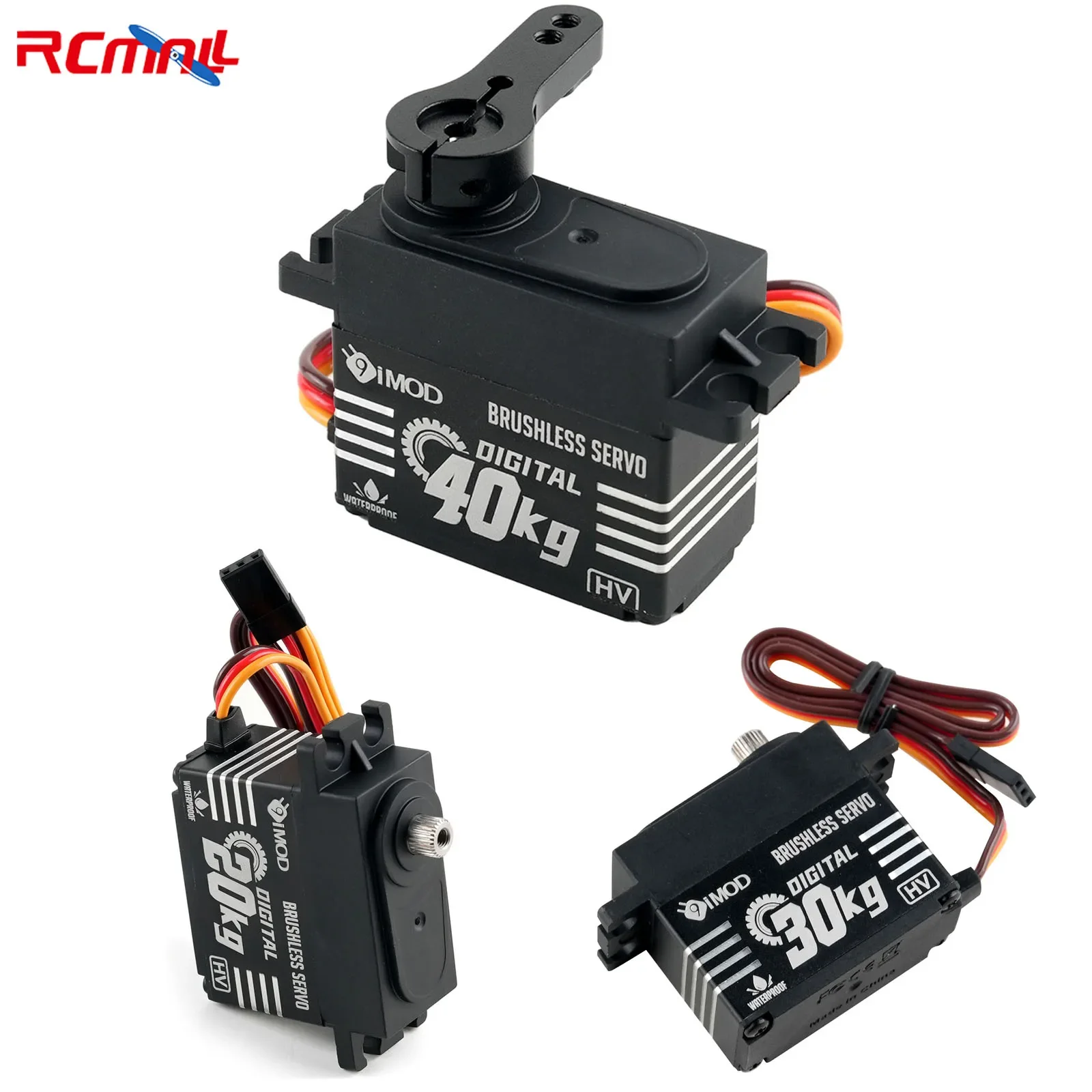 Hoogspanning 7.4 V 20 KG / 30 KG / 40 KG Borstelloze Servo Metal Gear 180 270 Graden Waterdichte Digitale Servo voor RC Auto's Boot Robot