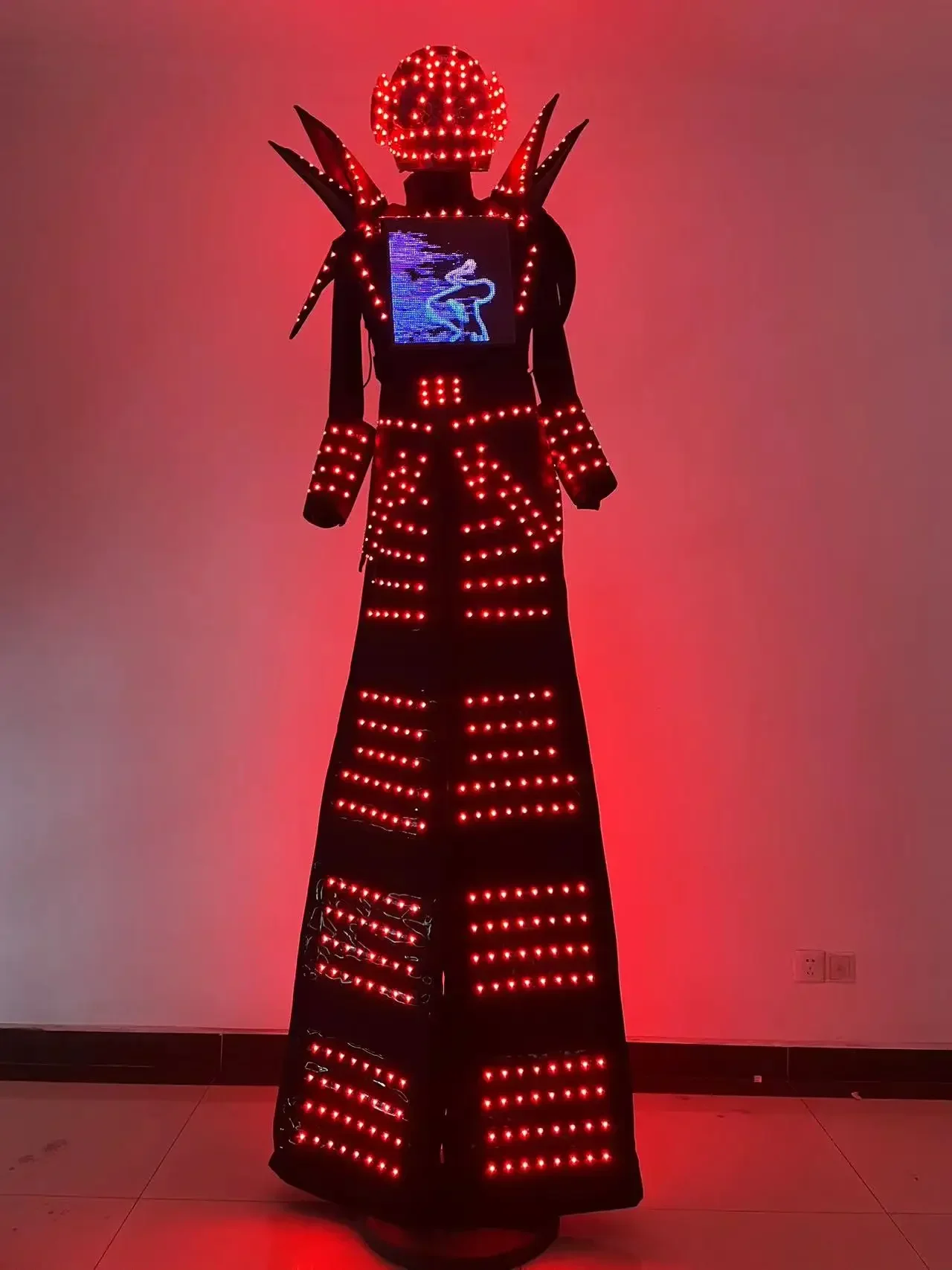 Full Color Smart Pixels LED Robot Suit Costume Clothes Stilts Walker Costume LED Lights Luminous Jacket