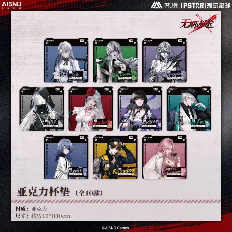 

2025 Anime Game Path To Nowhere Acrylic Coasters Mr.Fox Eve Dreya Cup Mat Aimon Ipstar Official Gift