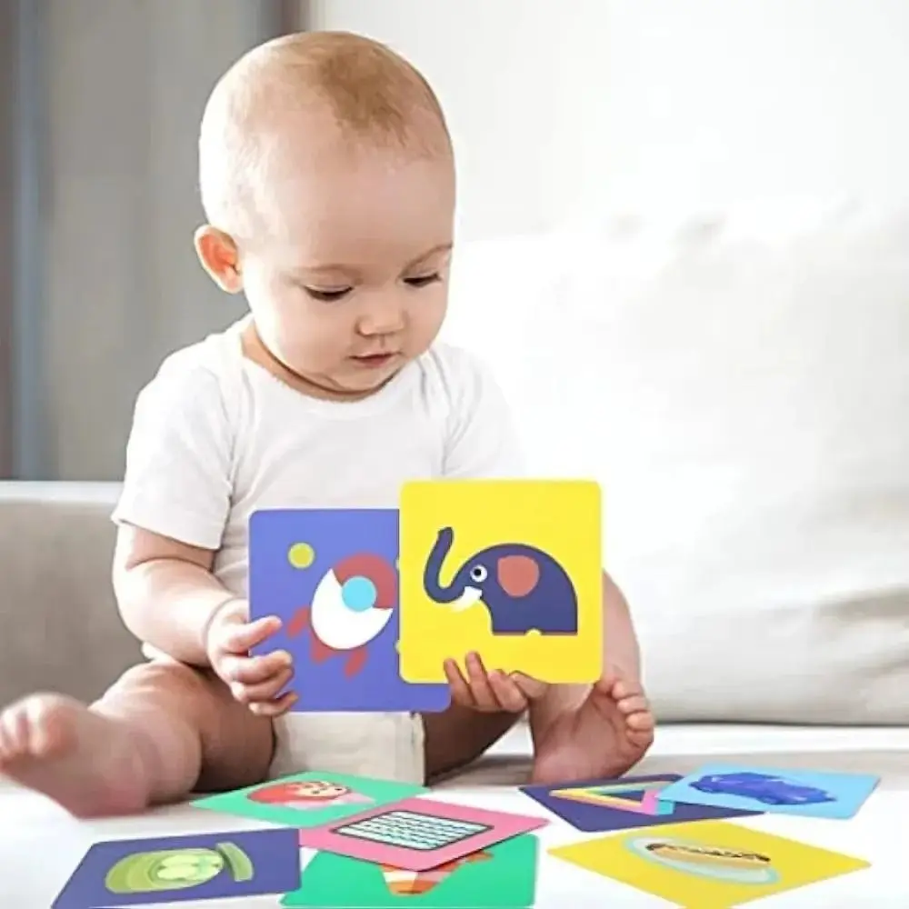 Paper Baby Visual Stimulation Cards Montessori Black and White High Contrast Flashcards Miniature Reusable Baby Flash Cards