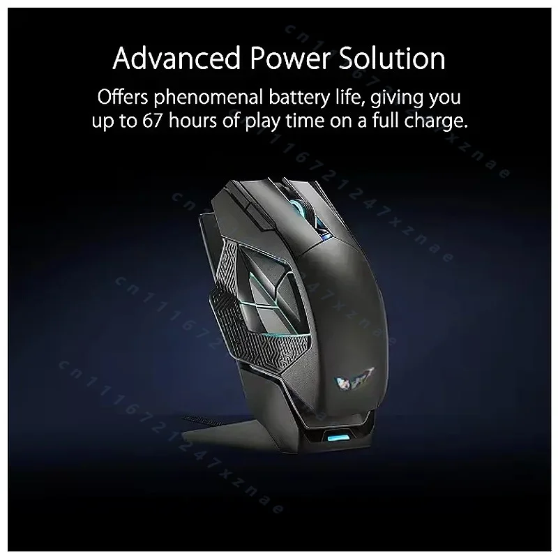 12 Programmable Buttons, 19,000 DPI, Push-fit Hot Swap Switches, For asUS ROG Spatha X Wireless Gaming Mouse, 95 New