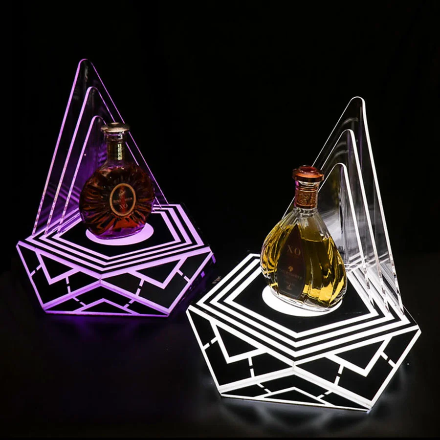 

Acrylic Led Glorifier Display Vip Wine Bottle Presenter Glowing Champagne Cocktail Drinkware Stand For Bar Nightclub Party Decor