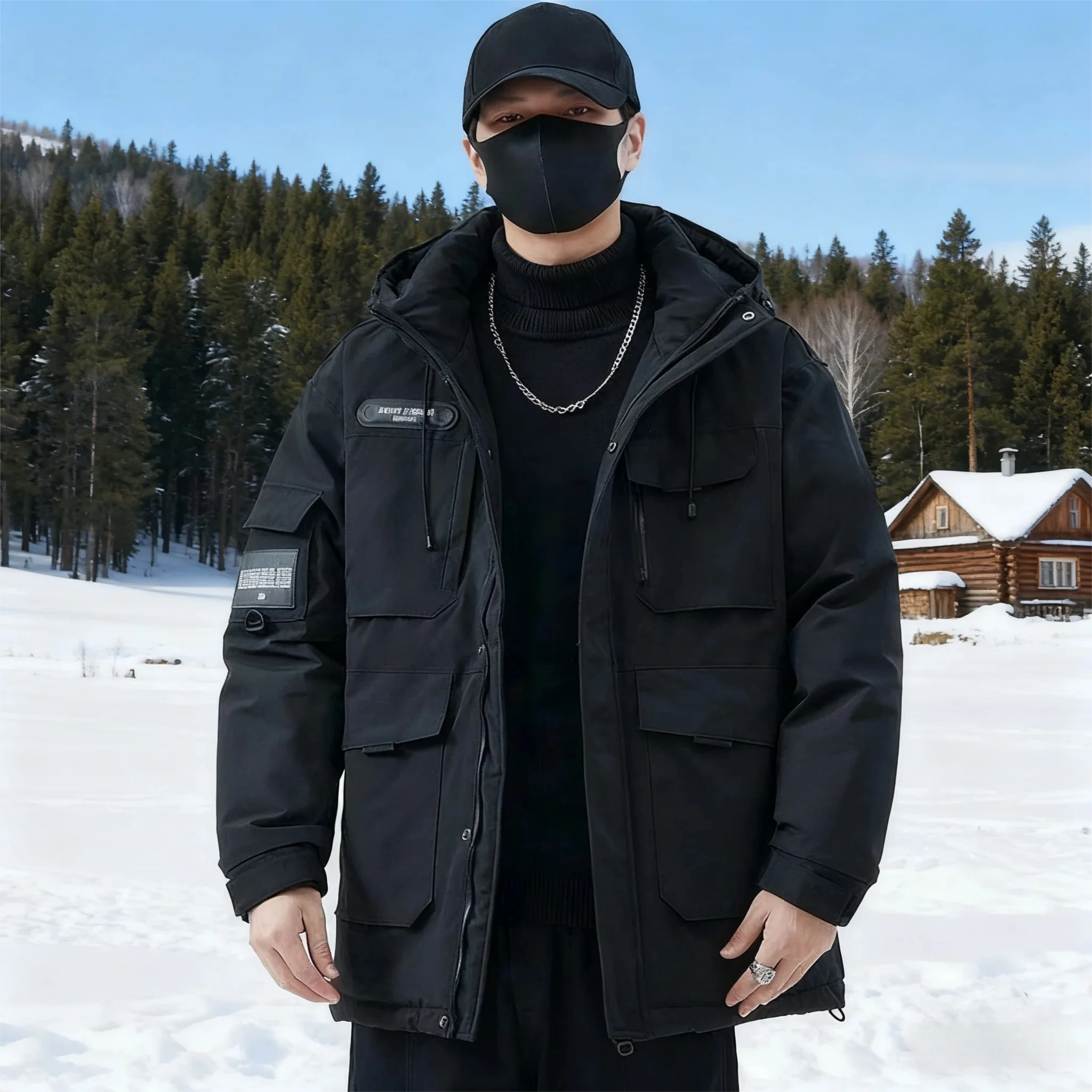 

Men's Warm JacketAll-Weather Workwear Parka - Heavyweight Synthetic Insulation with Relaxed Fit for Urban WinterThermal Jacket