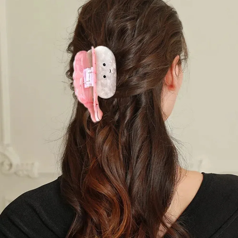 קליפ כריש סושי עם חומצה אצטית בסגנון קוריאני, עמיד למים, סדרת מזון, כפתור שיער קרטון, אביזרי ראש קרטון, קונוס גלידה, קליפים לשיער לבנות