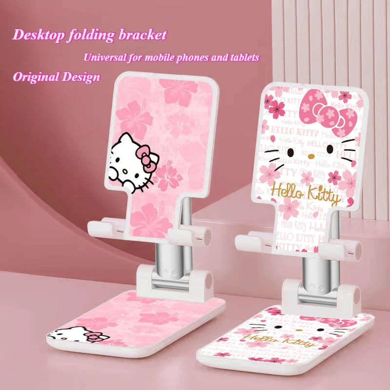 

Cartoon Anime Characters Sanrio Hello Kitty Desk Phone Holder Hello Mobile Phone Stand Multi-function Adjustable Foldable