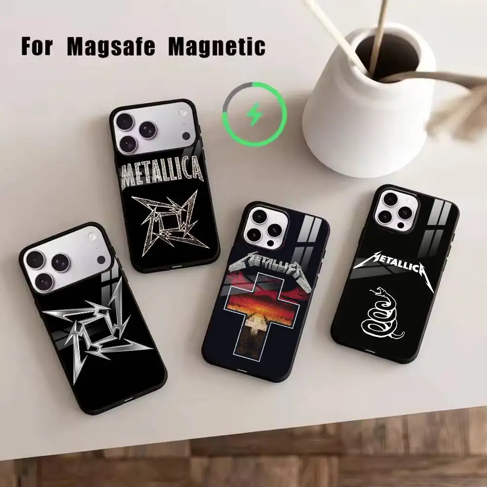 

M-Metallica Logo Phone Case For iPhone17,16,15,14,13,12,11 Plus,Pro Magnetic with Magsafe Wireless Charging