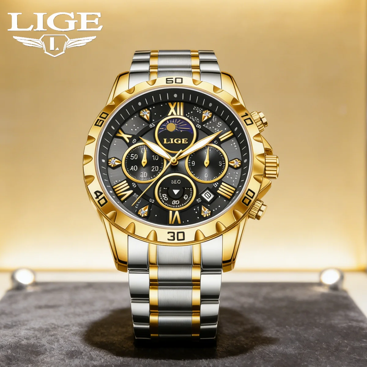 

LIGE модные мужские часы в стиле милитари водостойкий светящийся хронограф часы из нержавеющей стали для мужчин уличные мужские кварцевые наручные часы
