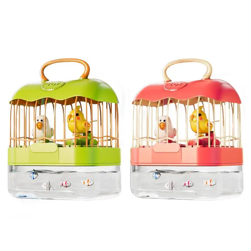 

Chirping Bird Cage For Kids Interactive Electric Toy Birdcage Voice-Activated Light And Sound Design Toddler Learn To Speak Toy