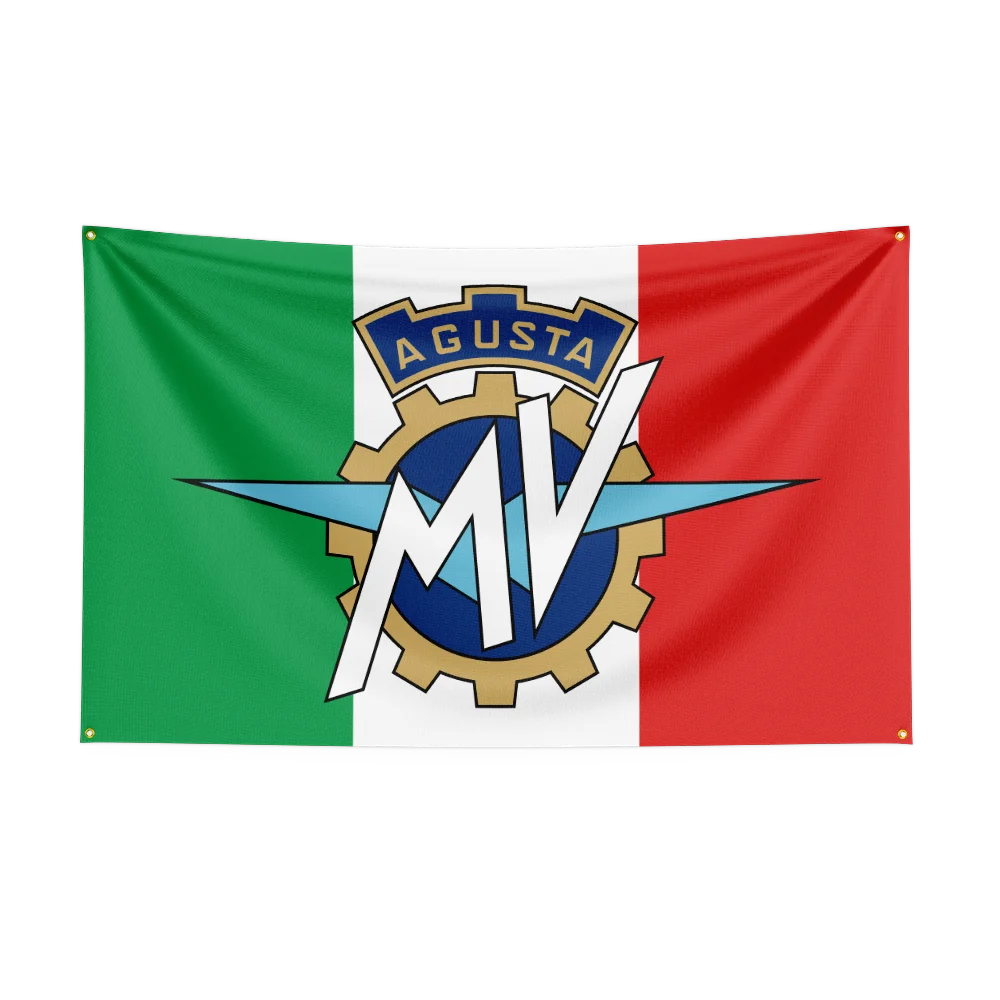 Motorcycle Flag A-Ag-us-ta Fans Banner Custom any Image lightweight double stitched event hall basement backdrop