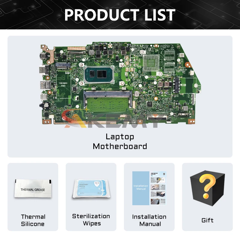 Imagem -06 - Akemy X513ea Mainboard para Asus X513eq X513ep R513e K513e F513e A513e Laptop Motherboard Cpu i3 i5 i7 10th 11th Gen 4g 8g-ram