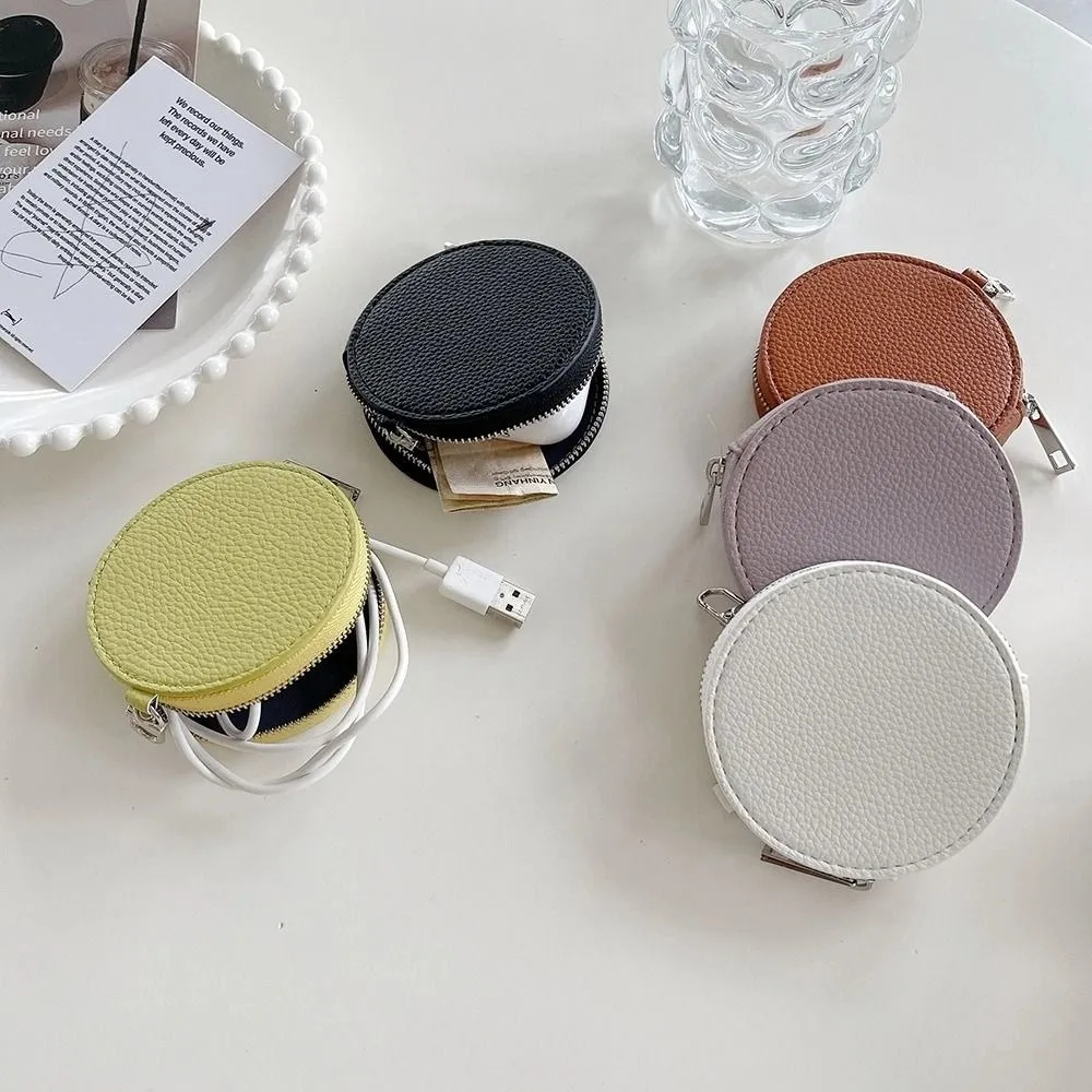 نجمة بو الجلود محفظة نسائية للعملات المعدنية سستة بو الجلود جولة المحفظة ماكياج أحمر الشفاه حقيبة حقيبة قلادة المفاتيح حقيبة التخزين الصغيرة #2