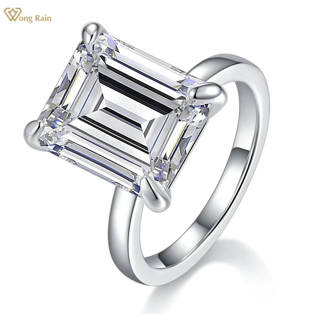 

Wong Rain Classic 925 Sterling Silver 3EX VVS1 D Emerald Cut 8CT Real Moissanite Diamonds Gemstone Engagement Rings Fine Jewelry