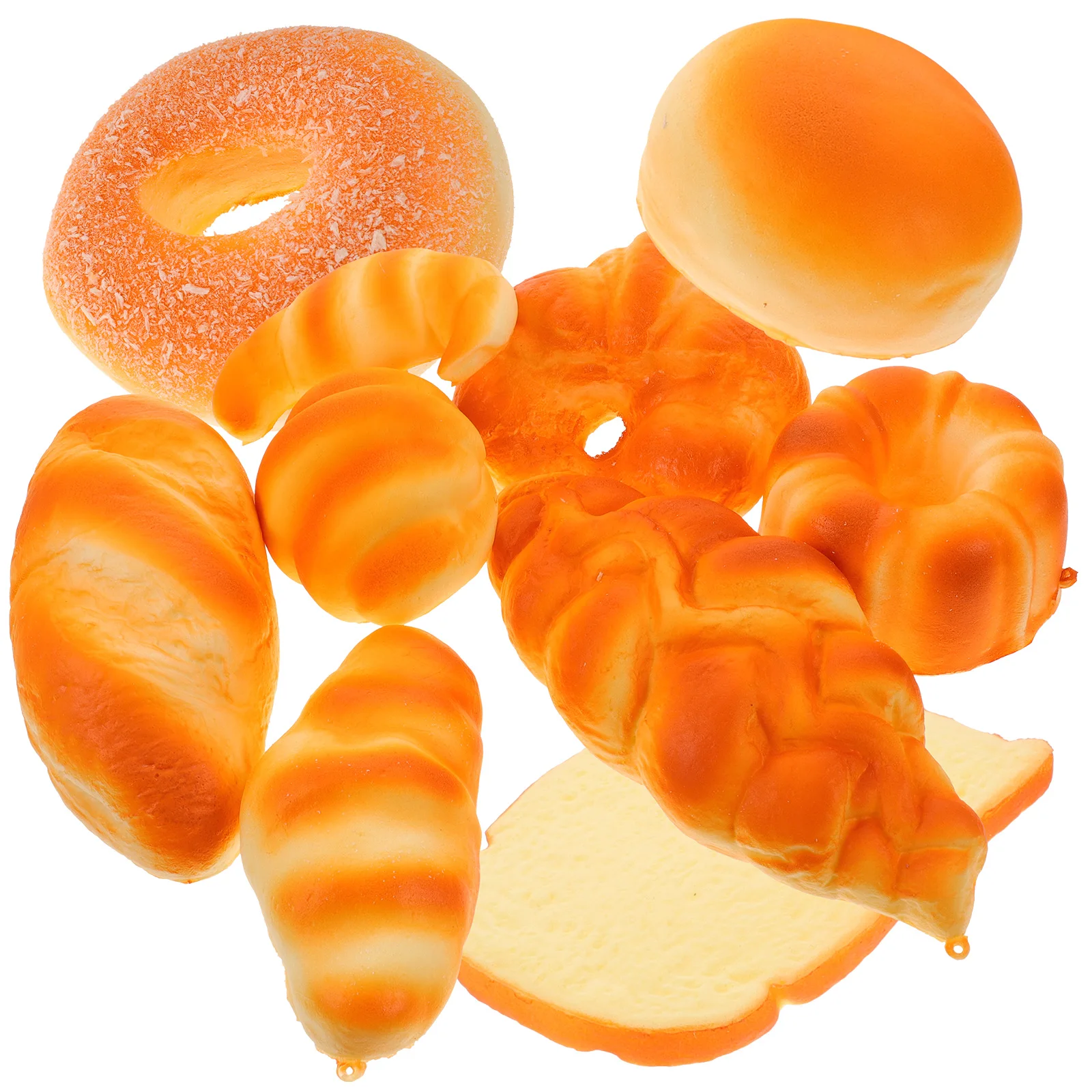 

10 Pcs Slow Rebound Simulated Bread Set Decoration Pu Realistic Simulation Cake