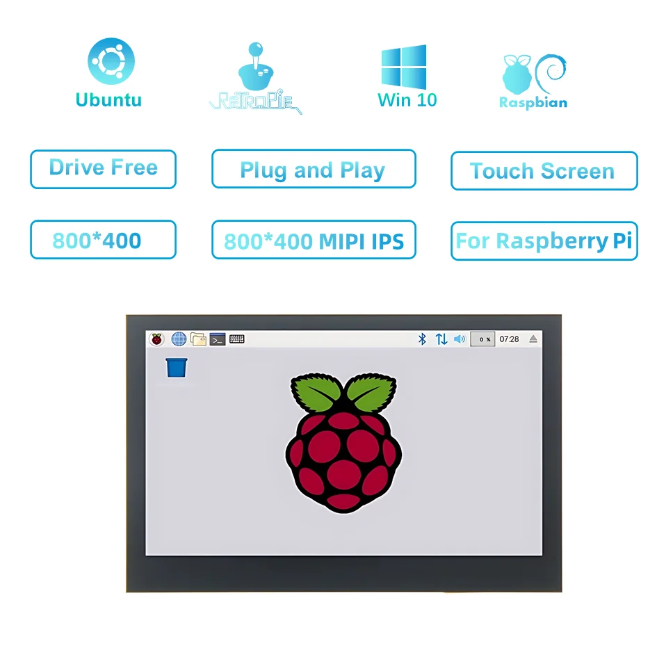 

Емкостный сенсорный экран портативный монитор 800*480 драйвер бесплатно PWM регулировка 4,3 дюймов MIPI DSI IPS экран для Raspberry Pi 4B 3B 2B