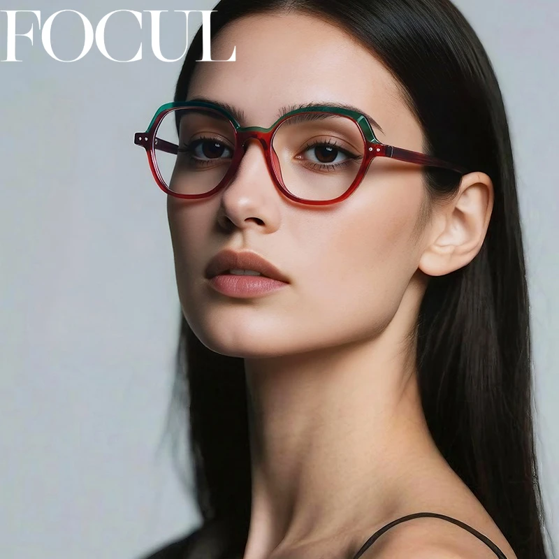 

Женские очки FOCUL с высоким индексом защиты от синего света, фотохромные очки для коррекции близорукости, оптические очки премиум-класса с индивидуальной настройкой по рецепту