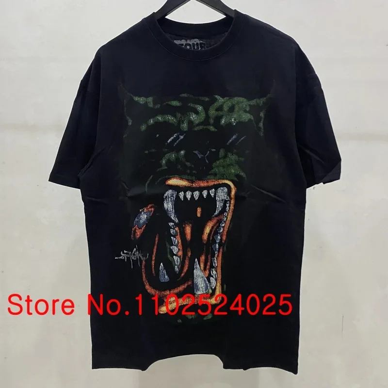 American Streetwear UTOPIA T-shirts Wolf Head Print Tops Men Women Hip Hop Rap Cactus Jack Short Sleeve Tee