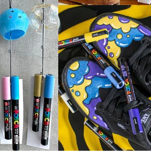 Uni Posca Canetos set ink markers new pc-1m pc-3m pc-5m pc-8k 15k pigment graffiti ladies design coreli 11 Main Sales Pena Pen - №12