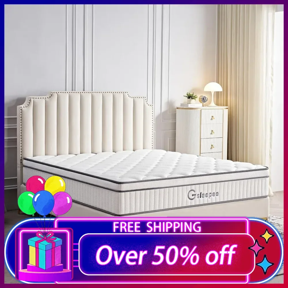 10 Inch Queen Size Mattress in a Box, Gel Memory Foam Hybrid Mattress for Motion Isolation,Comfortable Mattress, Pressure Relief