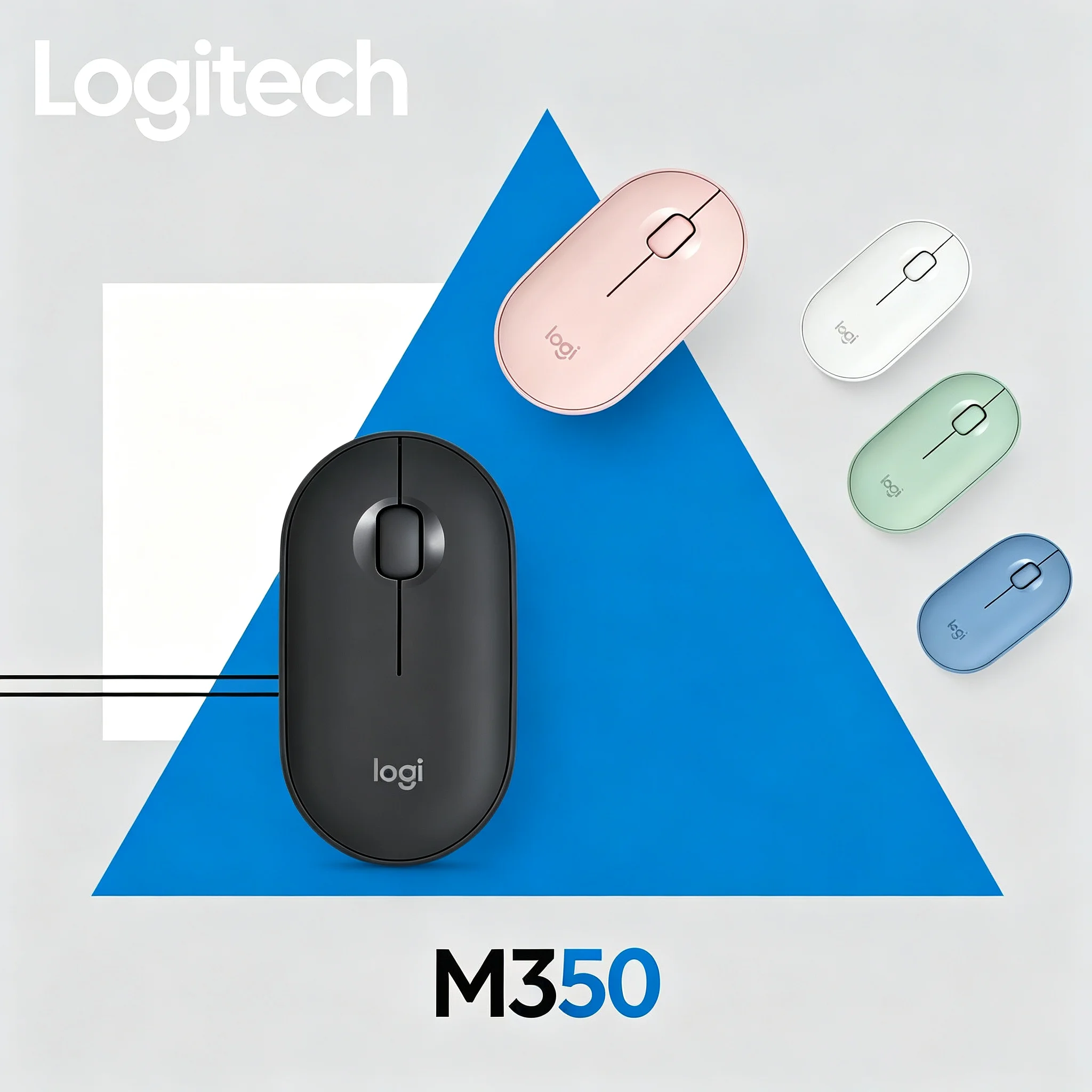 Logitech M350 Pebble Wireless Mouse Matte Color Shell Silent Click Lightweight Travel Computer Mice