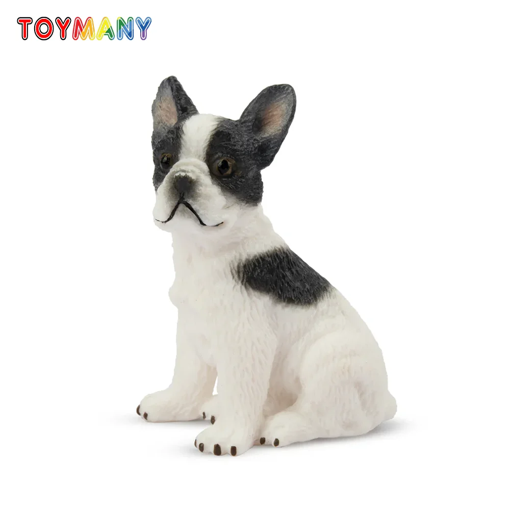 

Toymany Simulation Sitting French Bulldog Puppy Pet Animal Model Toy Mini Figures Dolls Action Figurines Toys Children Gift