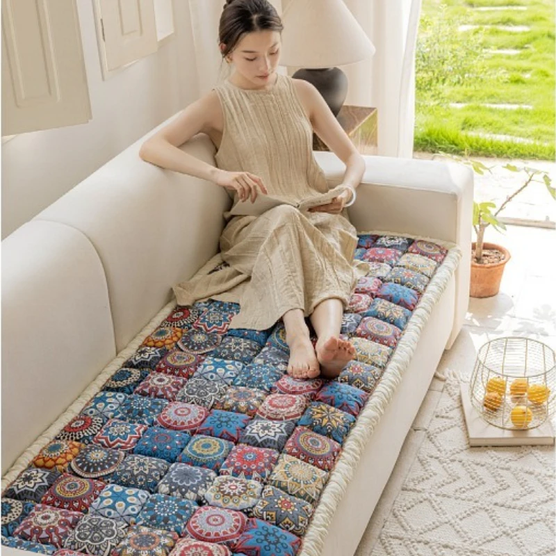 قماش غطاء أريكة على الطراز البوهيمي لعام 2025 بمرونة عالية ومضاد للانزلاق بالكامل مناسب لجميع المواسم كغطاء وسادة أريكة