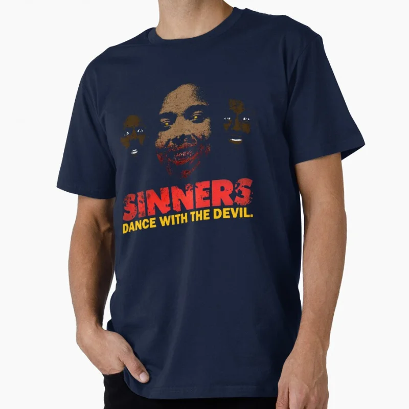 vintage Sinners 2025 Movie horror vampire Dancing With The Devil gift T shirt for men Large size Tops S-6XL printed clothes