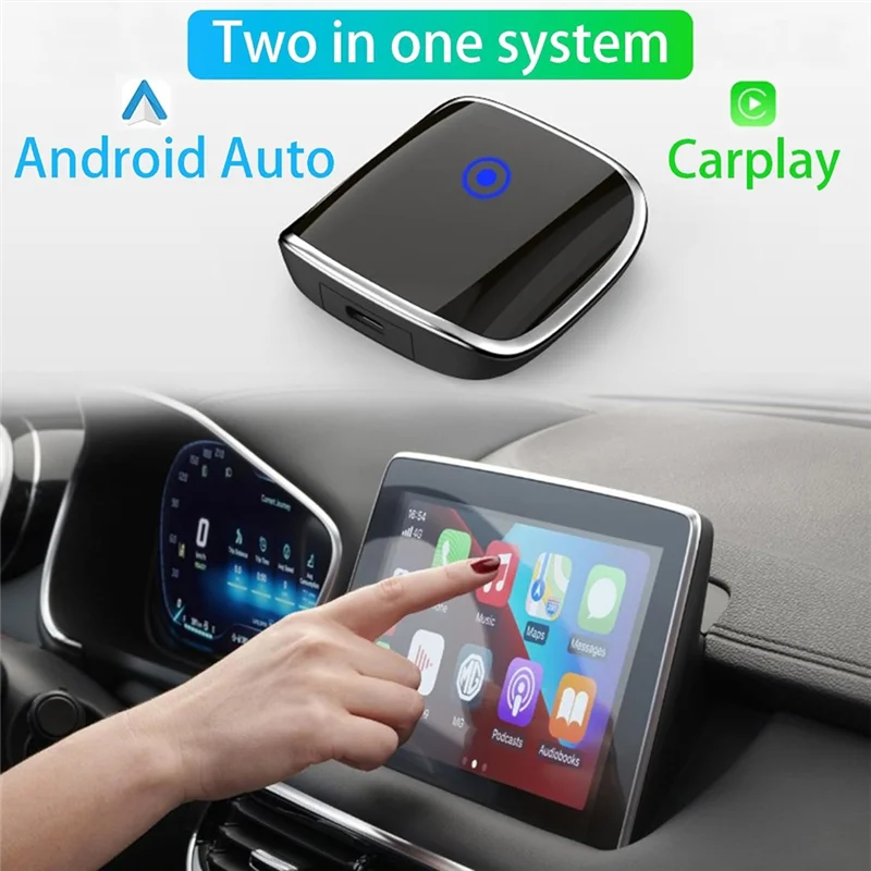 Pop Wireless Carplay Android Auto Adapter, Wireless 2 In 1 Dongle Convert Wired Android Auto/Carplay To Wireless
