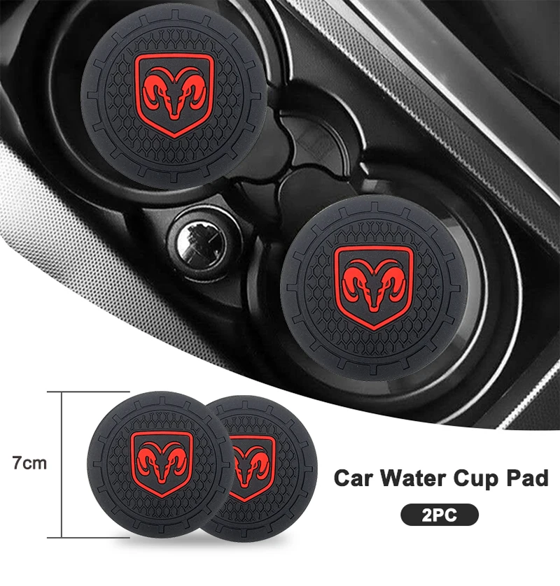 

1/2PC Car Silicone Coaster Water Cup Holder Anti-slip Mat For Dodge Durango Ram 1500 Charger Caliber Demon Nitro Challenger Dart