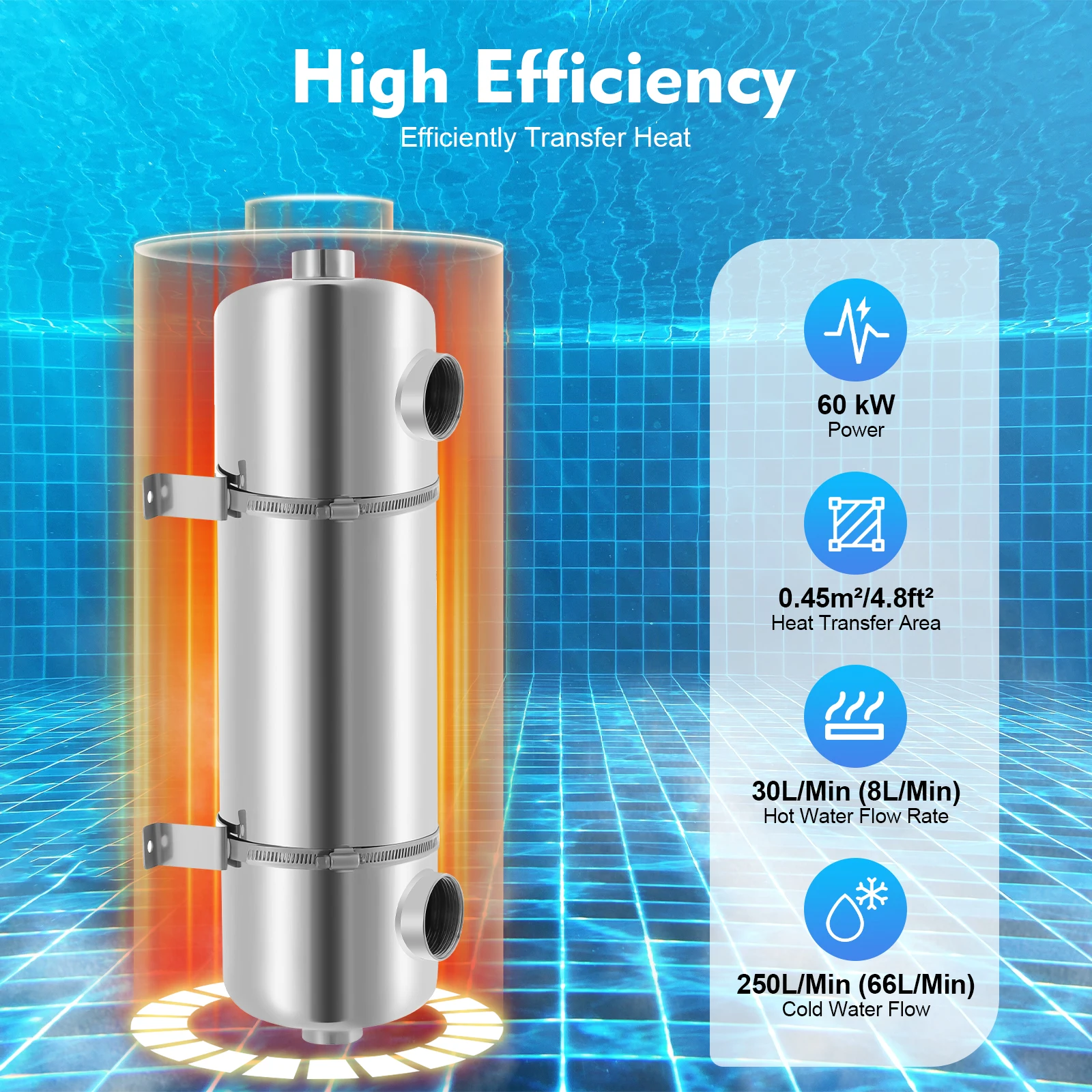 

200 кВт/час теплообменник из нержавеющей стали, нагреватель для бассейна для солнечной энергии, гидравлическое отопление, масляное охлаждение, используемый в спа-бассейнах