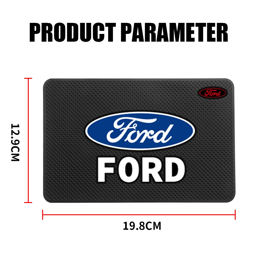 1pcs Car Dashboard Non-Slip Mat Silicone Interior Phone Anti slip Mat Accessories For Ford Fiesta Mondeo Escape Shelby Edge Kuga