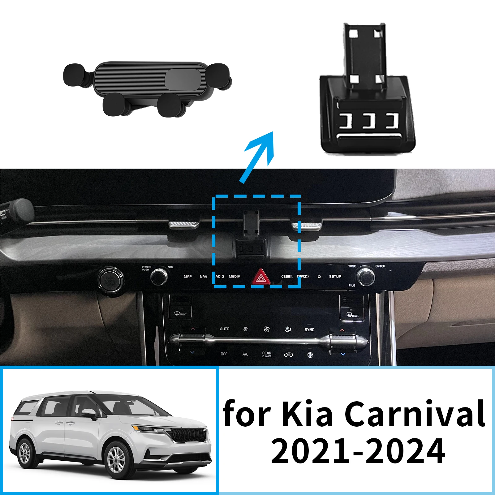

for Kia Carnival KA4 Kia Sedona Grand Carnival 2021 2022 2023 2024 Car Mobile Phone Holde GPS Bracket Navigation Stand Auto