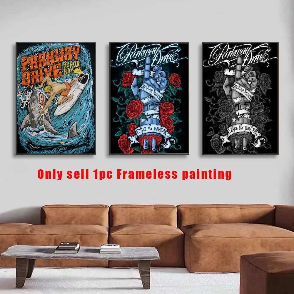 P-Parkway Drive SINGER BAND Poster HD Sticky Waterproof Art , Aesthetic Wall Decoration For Living Room Bedroom Bar Home
