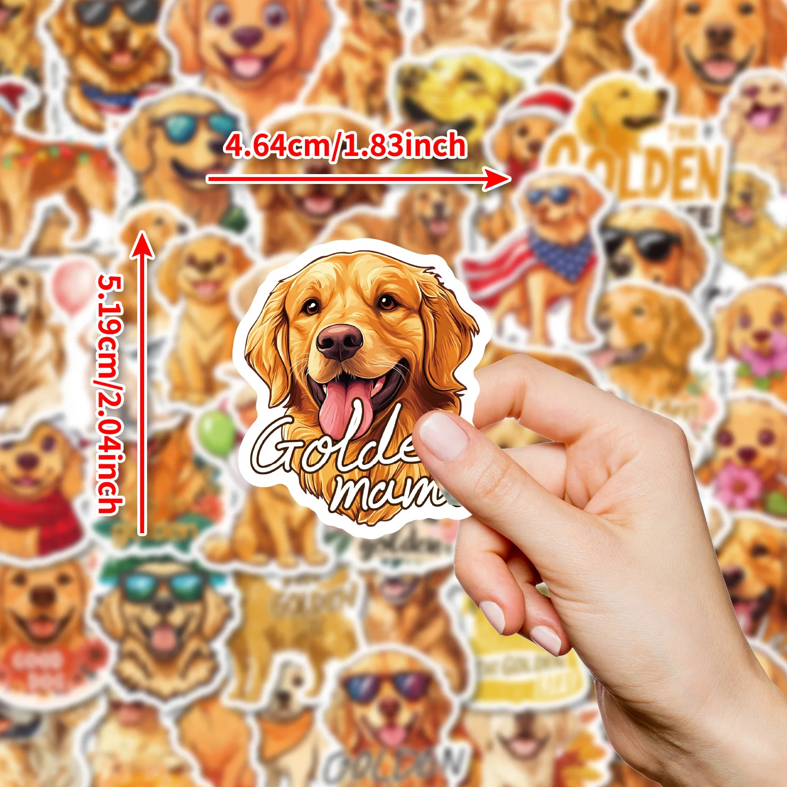 

10/50PCS Pet Dog Golden Retriever Stickers Pack Ipad Laptop Phone Stationery Scrapbooking Supplies DIY Journal Accessories Decal