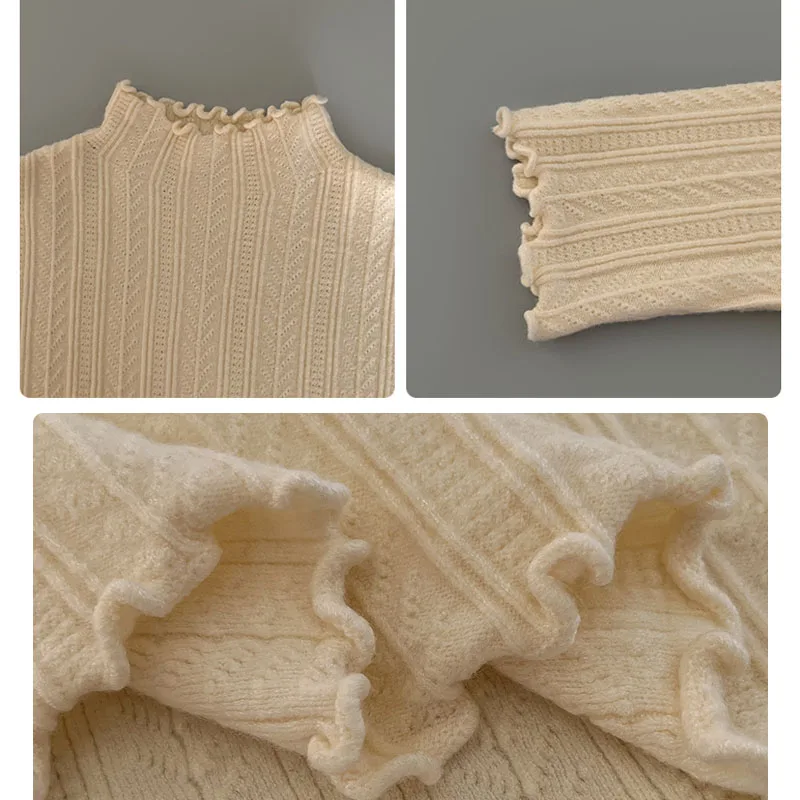 Sueter Feminino Bianco Collo a lupetto Maglione lavorato a maglia Donna Pullover Nuovo maglione lavorato a maglia a maniche lunghe Pullover Donna Top Maglieria Q2177