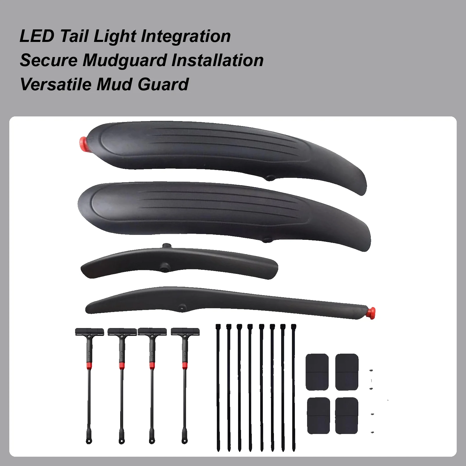 

Cycling Mud Guard Adjustable Extension Rod Safe Accessories Bicycle Mudguard Kit For Road Commute Trail Riding Rainy Muddy