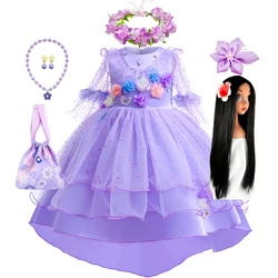 Encanto Isabella Costume Princess Dress Suit Charm for Girls Cosplay Isabela Carnival Birthday Party Halloween Girls Clothes