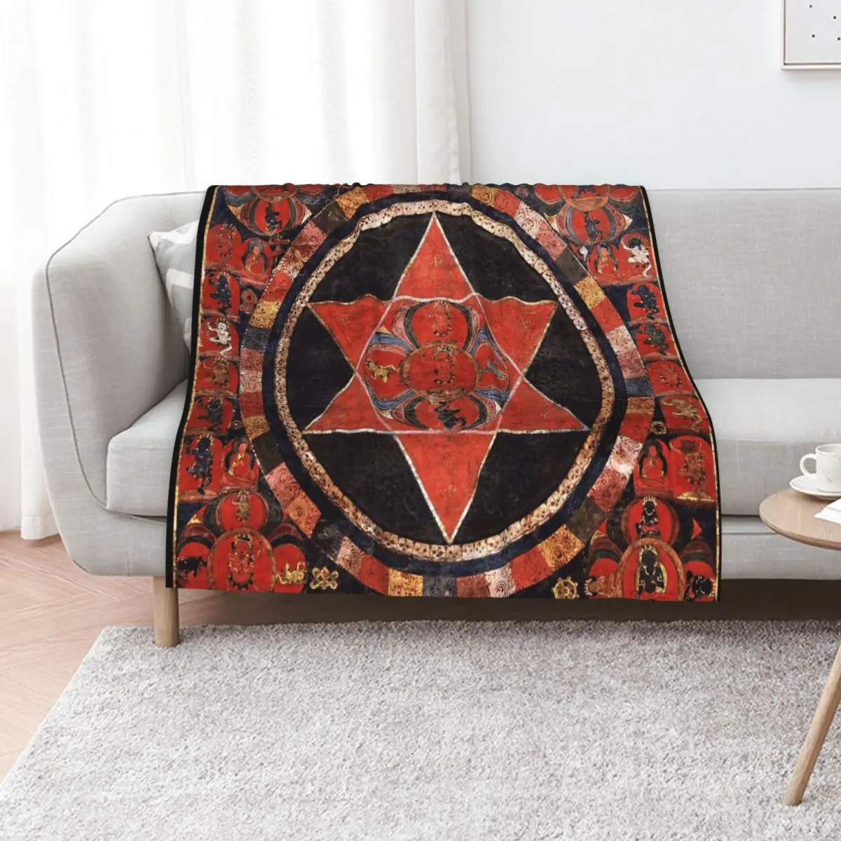 Mandala 89 Vajravarahi Five Deity Mandala Throw Blanket Multi-Purpose bed plaid Tourist Polar Shaggy Cute Plaid Blankets