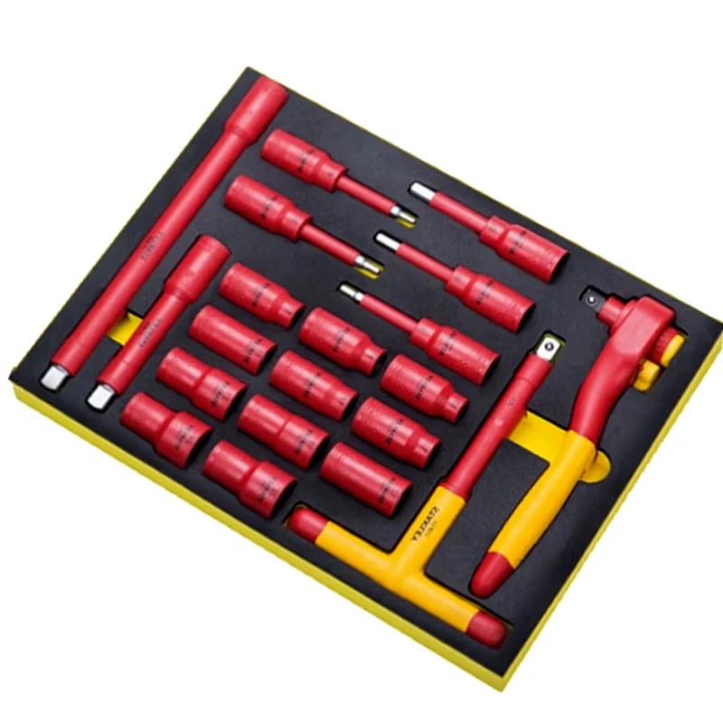 

Insulation sleeve combination set Ratchet wrench Electrical maintenance tool set VDE hardware tool holder