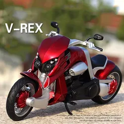 1/12 V-REX Motorcycle Car Model Toy Alloy Diecast High Simulation with Light Sound motorbike vehicle for Adult Collection Gifts