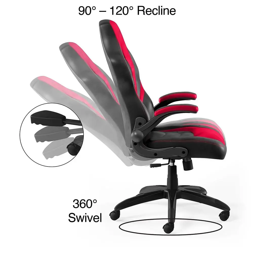Emerge Vortex Gaming Chair, Ergonomic, Adjustable Height, Swivel, Black, 2Pack view 4