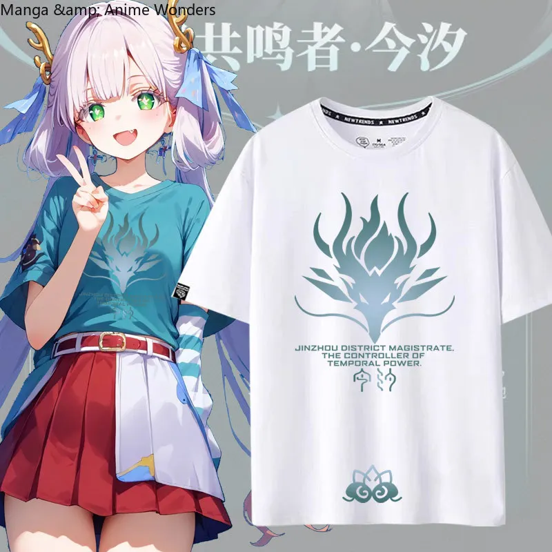 

Game Wuthering Waves Jinhsi Cosplay Anime Summer Clothes Women MenT-shirt Tops Gift Fashion Casual Cotton Short sleeve