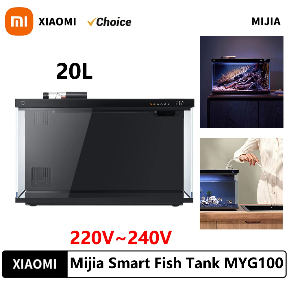 Xiaomi mijia tanque de peixes inteligente funciona com mijia app móvel controle remoto alimentação sistema de iluminação inteligente luz aquário 20l-cn