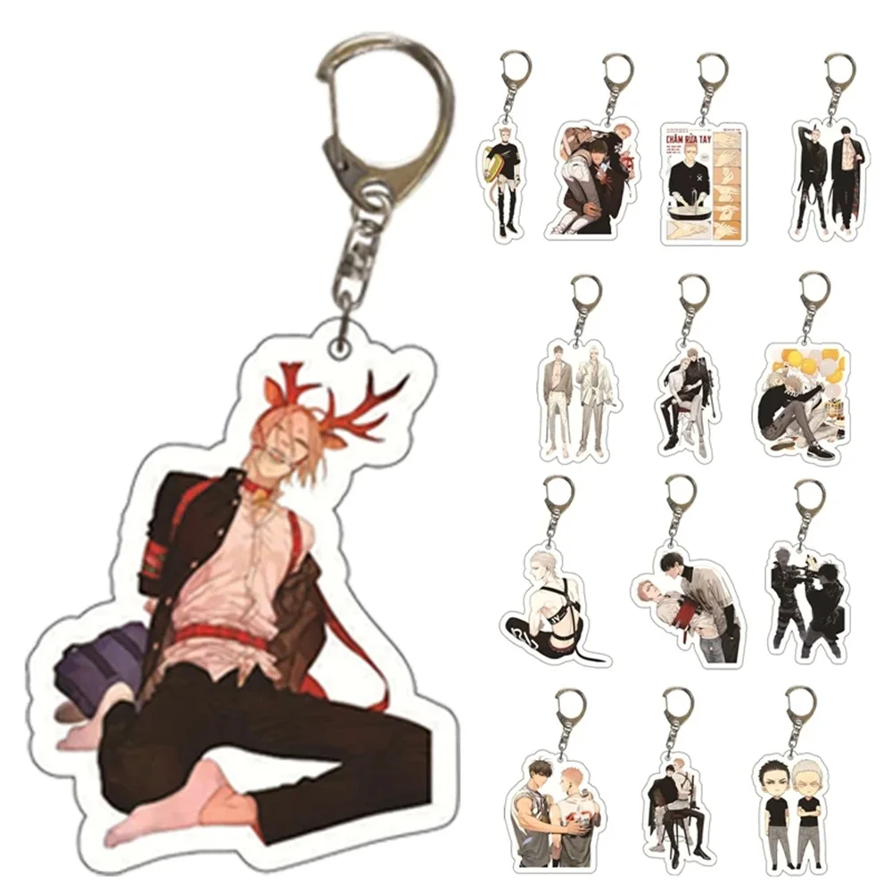 Anime 19 Days Acrylic Figure 6CM Keychain Youth Key Holder Cartoon Old Xian Hetian Jian Yi Pendent Key Chain Bag Charm Fans Gift