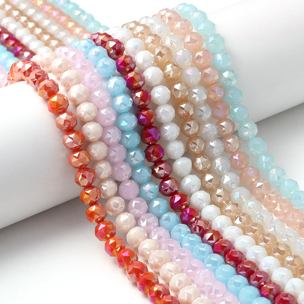 

8mm Austria Crystal Faceted Beads Czech Glass Rondelle Spacer Beads for Sewing Clothing Decoration Making DIY Accessories