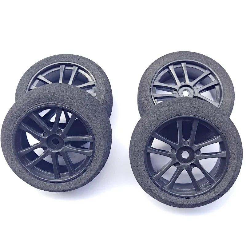 4Pcs 66mm Sponge Foam Wheel Tire Tyre for 1/10 RC Buggy RC Off-Road Car Racing Rally Car Drift Car HSP Sakura Tamiya