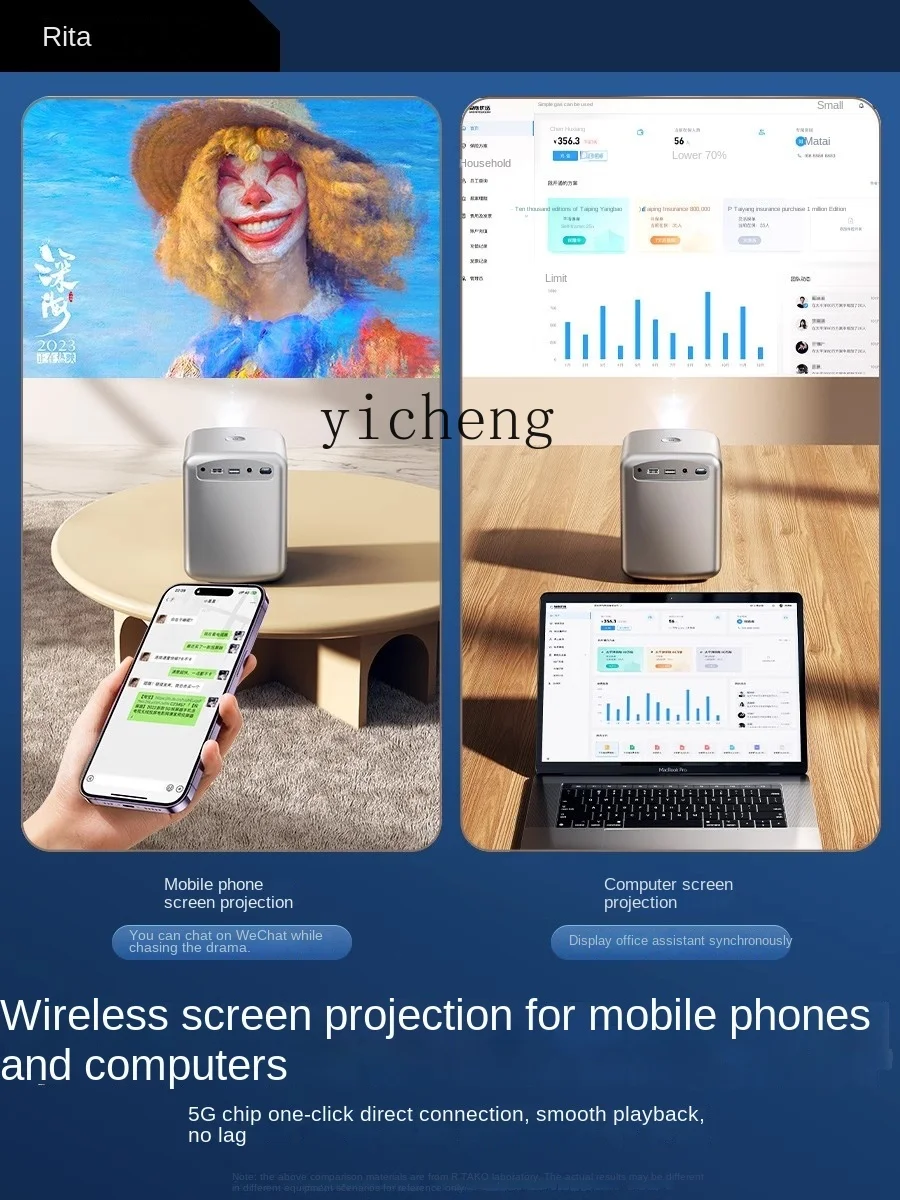 cc25 Ultra HD Projector Home Bedroom Home Theater Mobile Phone Screen Integrated Projection Screen